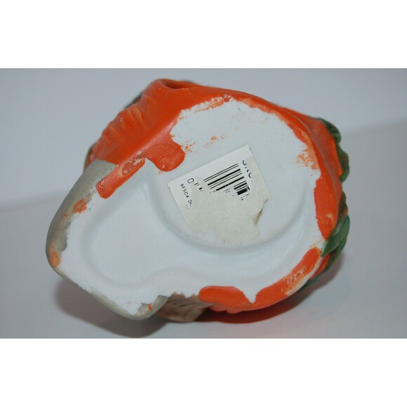 VINTAGE 4.5”x3.5” HALLOWEEN TEA LIGHT CANDLE HOLDER PUMPKIN HOUSE WITH GHOST - Picture 5 of 7